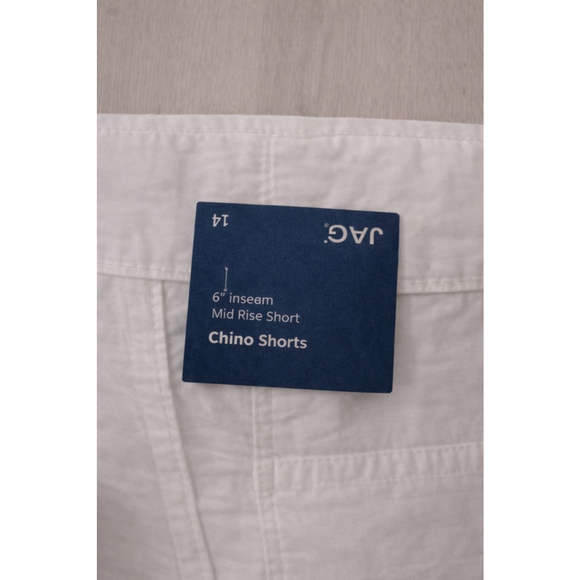 JAG White Chino Shorts Size 14 Mid Rise Stretch Summer Classic - Picture 6 of 11